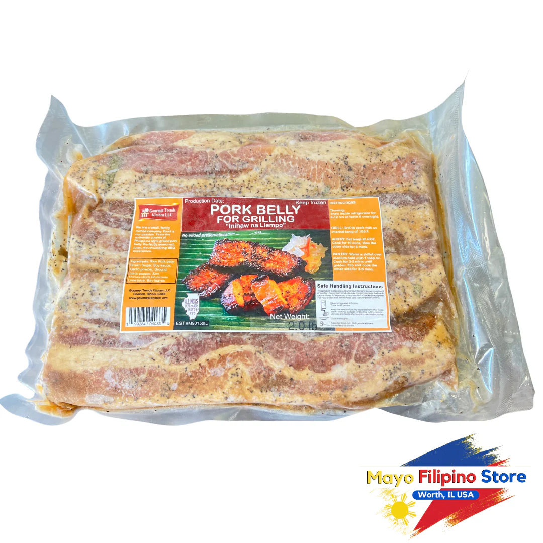 Pork Belly for Grilling Gourmet Trends 2Lbs 907g