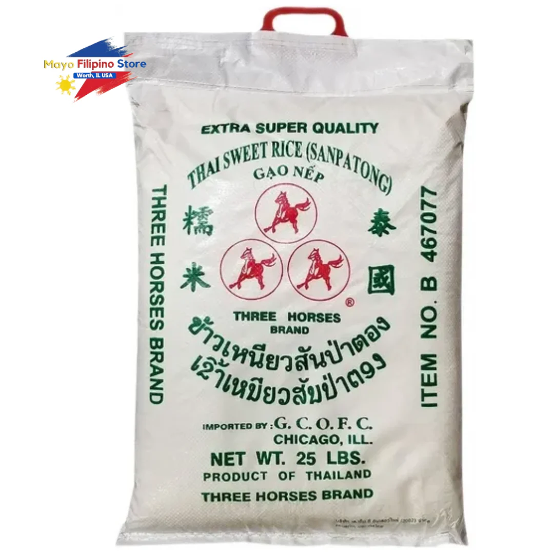 Three Horses Jasmine Sweet Rice (Malagkit) 25lb