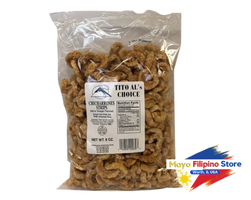 Tito Als Pork Chicharrons Salt & Vinegar 8oz 227g Strips White