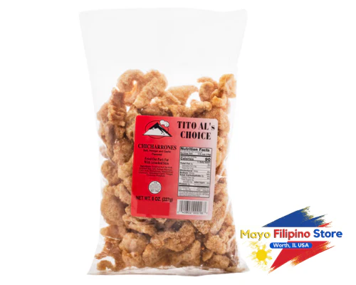 Tito Als Pork Chicharrons Salt Vinegar Garlic 8oz 227g Red